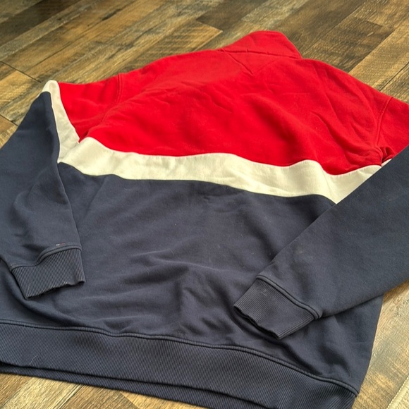TOMMY JEANS HILFIGER l Red White Blue Quarter Zip Large - Picture 6 of 7